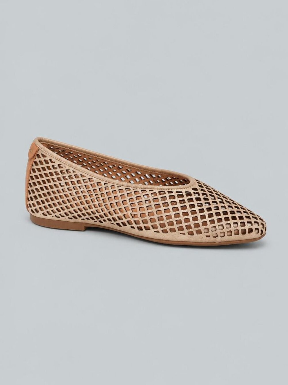 Women's Willow Perforated Leather Ballet Flats - Gravel Leather